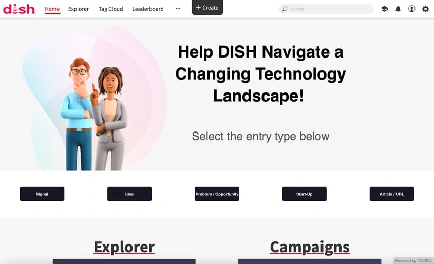 DISH Innovation Management Platform powered by ITONICS